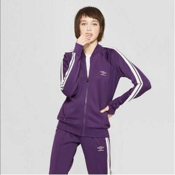 Purple UMBRO Sweatsuit Set. Top Sz L bottom Sz M, top is full zip, pull on pants - Picture 1 of 9